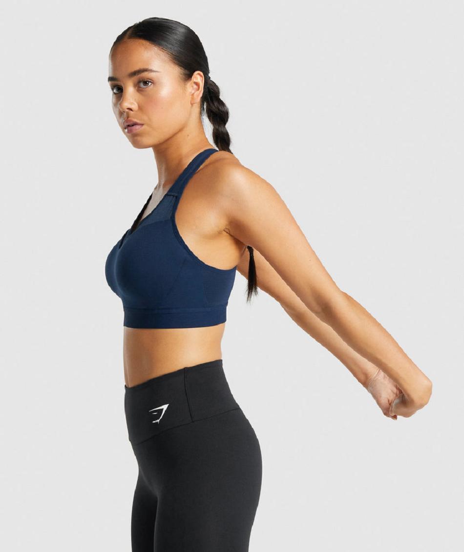 Sujetadores Deportivos Gymshark Open Back Mujer Azul Marino | CO 2214ZUT